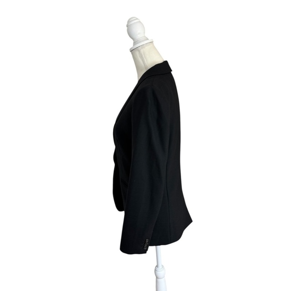 J.CREW Parke Blazer G7726 One Button Jacket Shawl Collar Dot Lined Black Size 4 - Picture 2 of 13